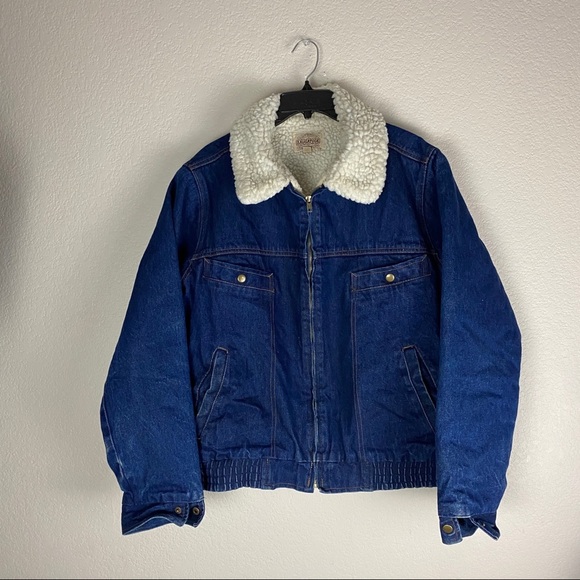 Saugatuck Drygood Denim Sherpa Jacket Size 42 - Picture 1 of 7